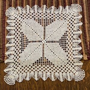 Handmade White Crochet Doily - Classic Table Accent